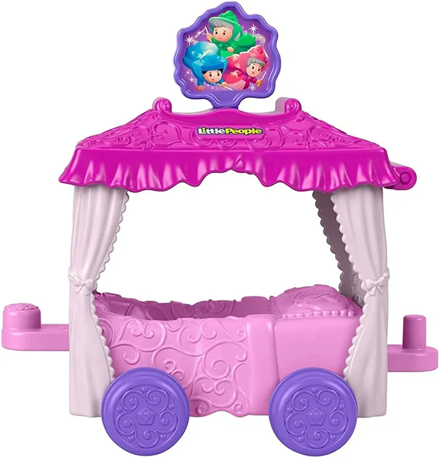 F-Price Replacement Car for Fisher-Price Little People Princess Parade Float - GKR20 ~ Replacement Aurora and Fairy Godmothers' Pink Carriage, Pink, Purple