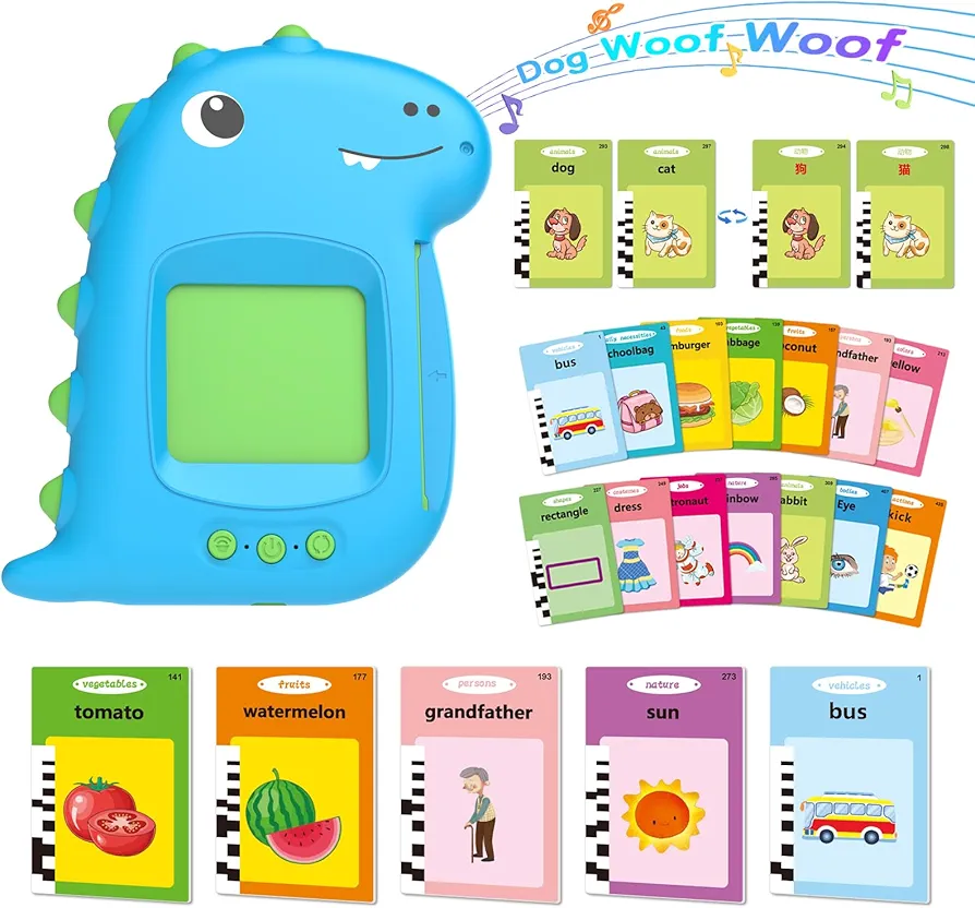 Toddler Toys for 2 3 4 5 6 Years Old Boys Girls, English & Chinese Talking Flash Cards 224 Sight Words, Learning Montessori Toys, Speech Therapy Toys, Autism Sensory Toys for Autistic Children