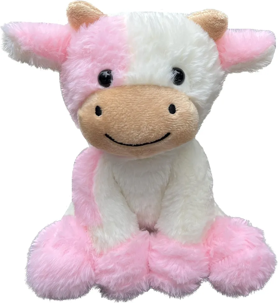 9 inches Cow Stuffed Animal Soft Plush Cute Cow Doll for Boys Girls (Pink Cow)