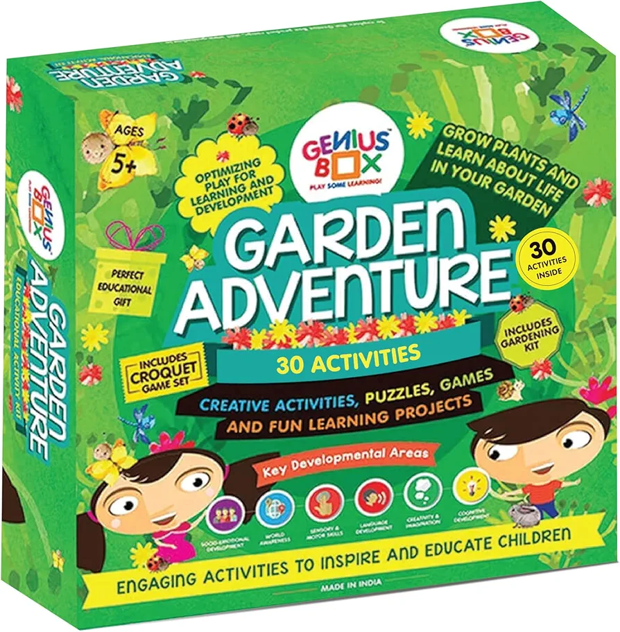 Genius Box Garden Adventure Toddler kit | 8 Science Project Inside | DIY Activity Kit | Puzzles|Game for Over 5 Years Kids | STEM and Art Activity | Fun Learning Toys | Education Toys Gift