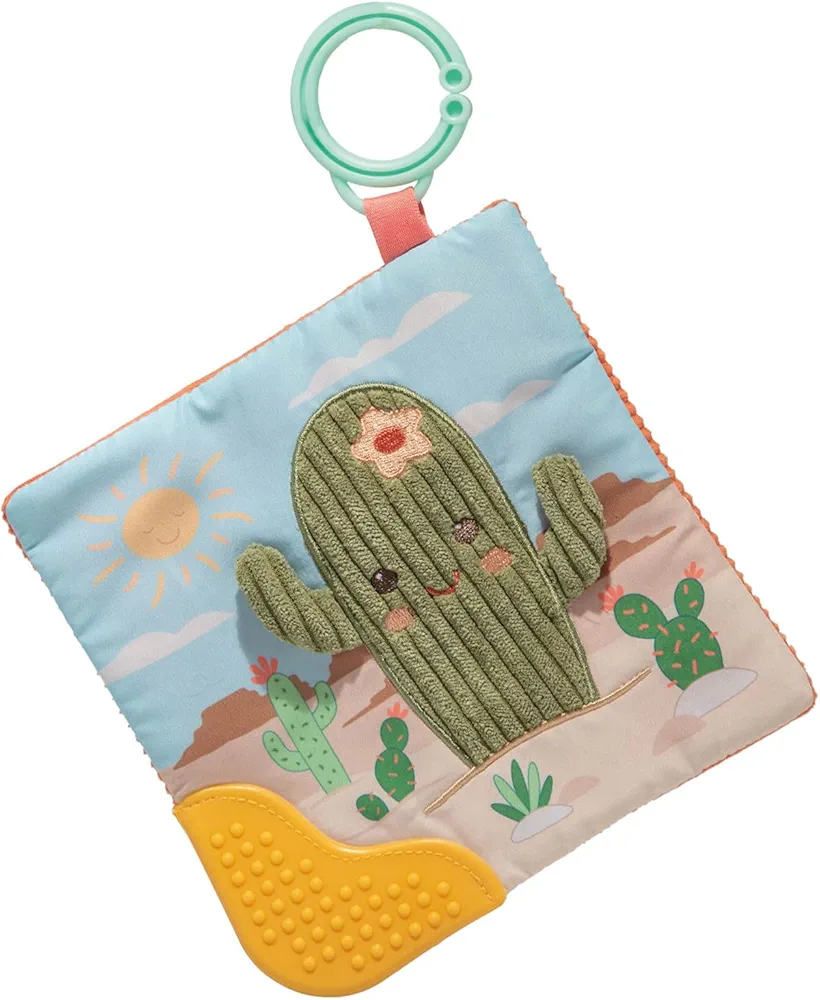 Sweet Soothie Crinkle Teether Toy with Baby Paper and Squeaker, 6 x 6-Inches, Cactus