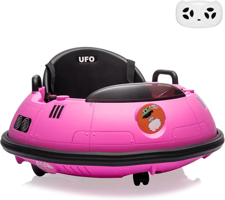 12V Electric Ride on Bumper Car for Toddlers, Kids Bumper Car with Remote Control, LED Lights & 360 Degree Spin, Indoor and Outdoor for 18+ Months Kids