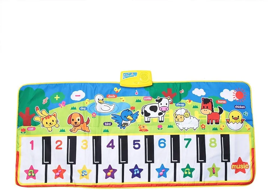 ABC Mats for Floor Two Step and Dance Kids Musical Mats, Music Piano Keyboard Dance Floor Mat Carpet Blanket Touch Playmat Early Education Toys for Baby Girls Boys