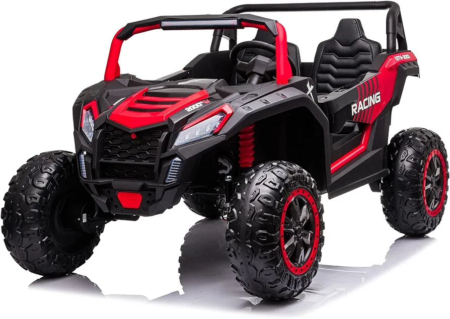 sopbost XXXL 24V10AH 2-Seater Ride On Car for Big Kids 3-12Yrs and Adults with Remote Control Battery Powered Ride On Toys 4WD Kids UTV with Rubber Tires, 220Lbs Load Capacity, Red