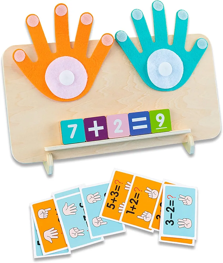 Montessori Finger Number Counting Toy for Toddlers, Math Teaching Aids for Kids, Early Educational Toys Felt Hand Digital Toy for 3+ Years Old