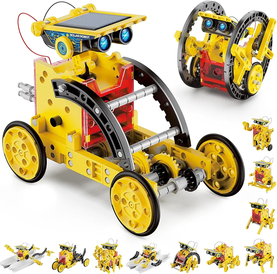 Hot Bee 12-in-1 STEM Solar Robot Kit - STEM Projects for Kids Ages 8-12, Learning Educational Science Kits, DIY Building Toys, Birthday for 8 9 10 11 12 13 Year Old Boys Girls