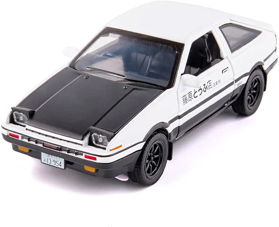 BDTCTK 1/32 AE86 Initial D Model Car, Zinc Alloy Pull Back Toy car with Sound and Light for Kids Boy Girl Gift(Black)