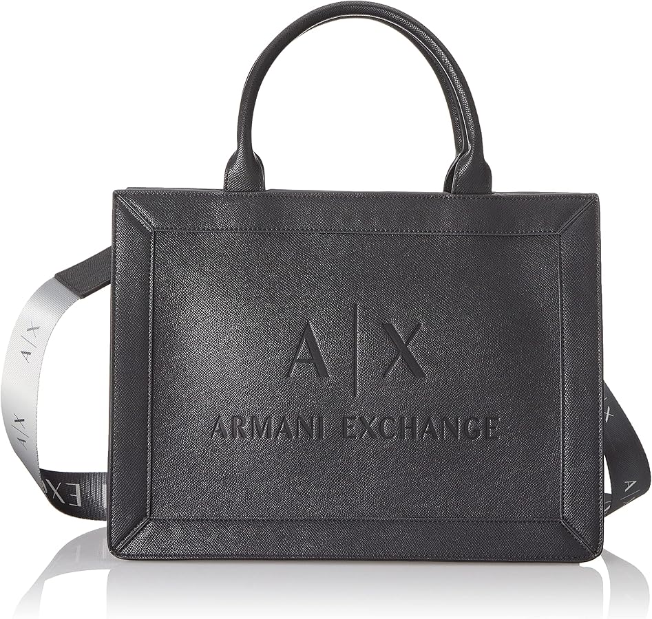 Armani Exchange Damen Layla, Big Front Logo, Zipped, Internal Pocket Tote