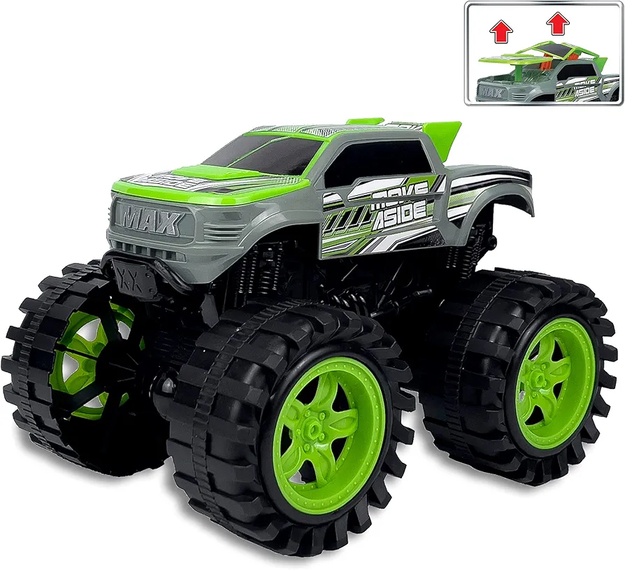 Exploding Monster Truck Toy with Explosive Crash Sounds and Lights, Smash It Up Again and Again, Monster Truck Toys for Boys Age 3, 4-7 and above and Girls [Amazon Exclusive] (Gray)