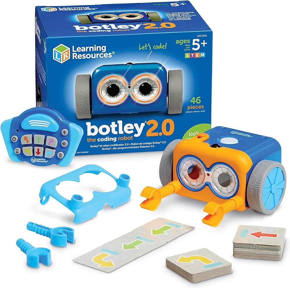 Learning Resources Botley the Coding Robot 2.0 - 46 pieces, Ages 5+ Coding Robot for Kids, STEM Toys, Programming for Kids, Electronic Learning for Kids, Screen-Free Toys