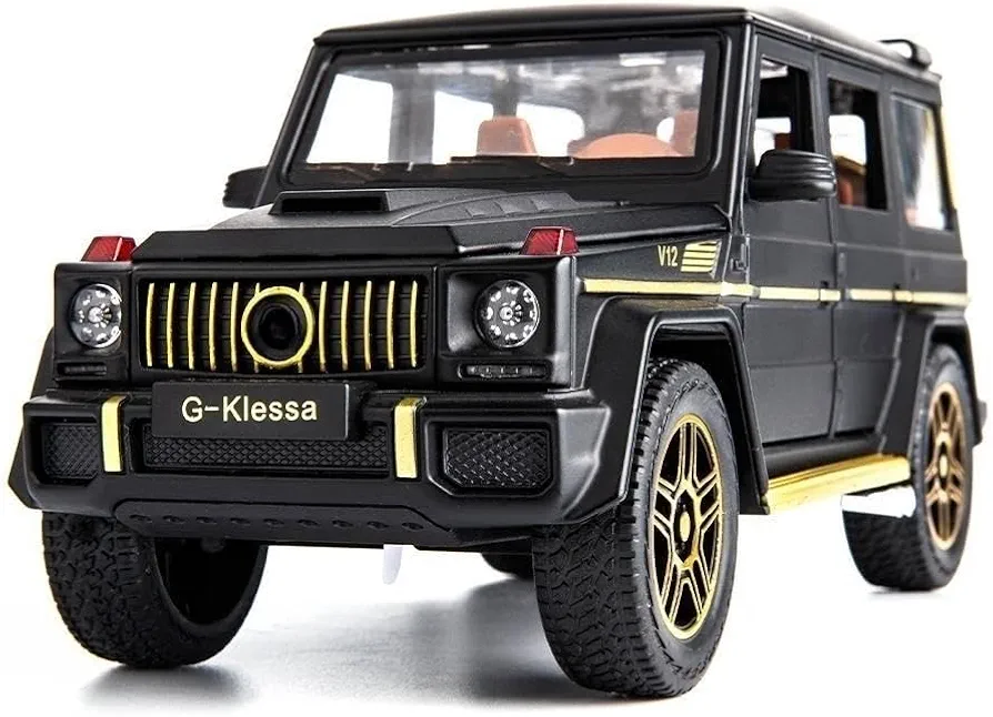 BDTCTK 1/24 Benz G63 AMG Model Car, Zinc Alloy Pull Back Toy car with Sound and Light for Kids Boy Girl Gift(Black)