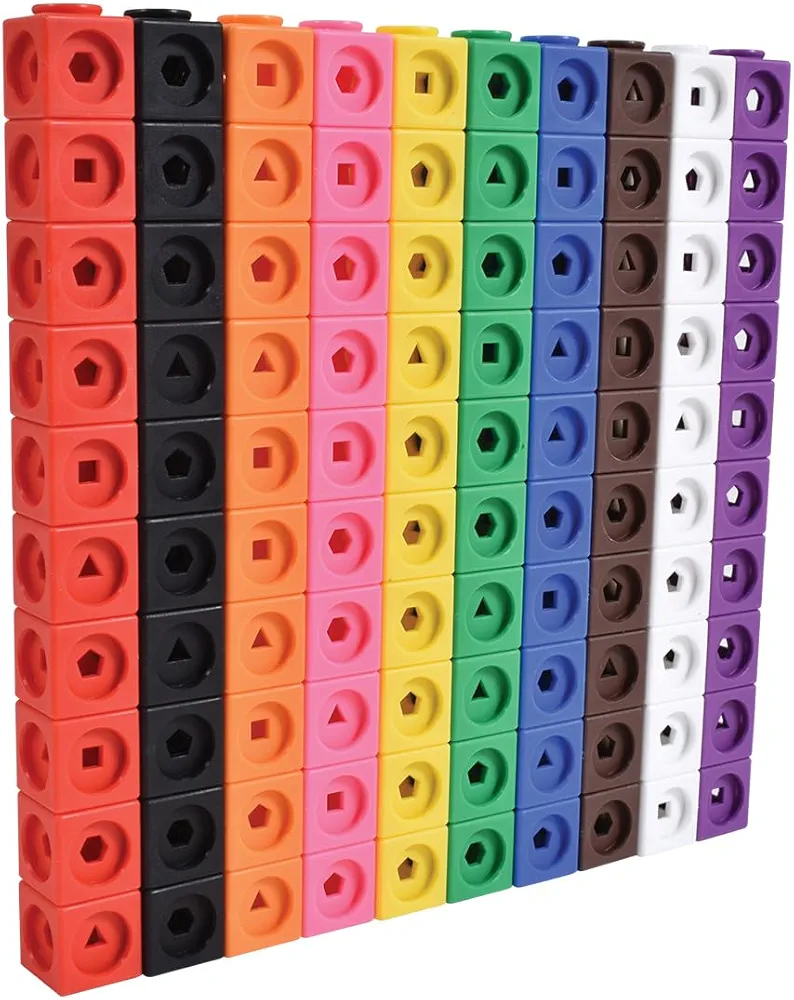 edxeducation Math Cubes - Set of 100 - Math Manipulatives - Classroom Learning Supplies, Homeschool Supplies, Preschool Learning, Counting Toys, Linking Cubes, Math Linking Cubes