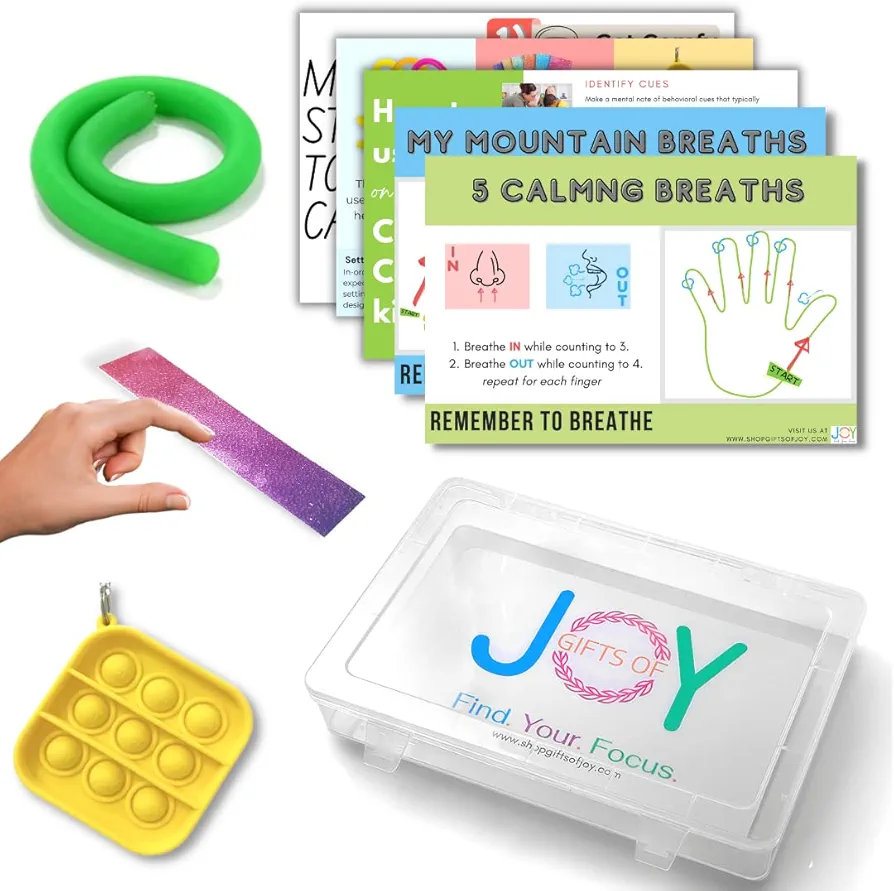 On-The-Go Calm Down Corner Classroom kit, Feelings Poster, Emotion Puzzle, Social-Emotional Posters, Dry Erase Board Social-Emotional Sensory Fidget Toolbox (On-The-go Kit))