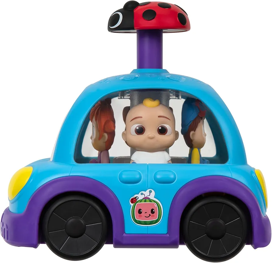 CoComelon Push ‘N Sing Family Car - Interactive Musical Light-Up Car - Fan Favorite Characters and Song Clips - Toys for Toddlers and Preschoolers