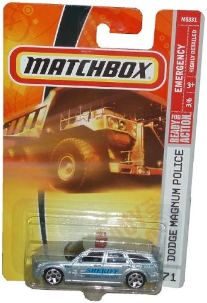 Mattel Matchbox 2007 MBX Emergency Vehicle 1:64 Scale Die Cast Metal Car # 71 - Brazos County Sheriff Silver Dodge Magnum Police Car by MBX Metal