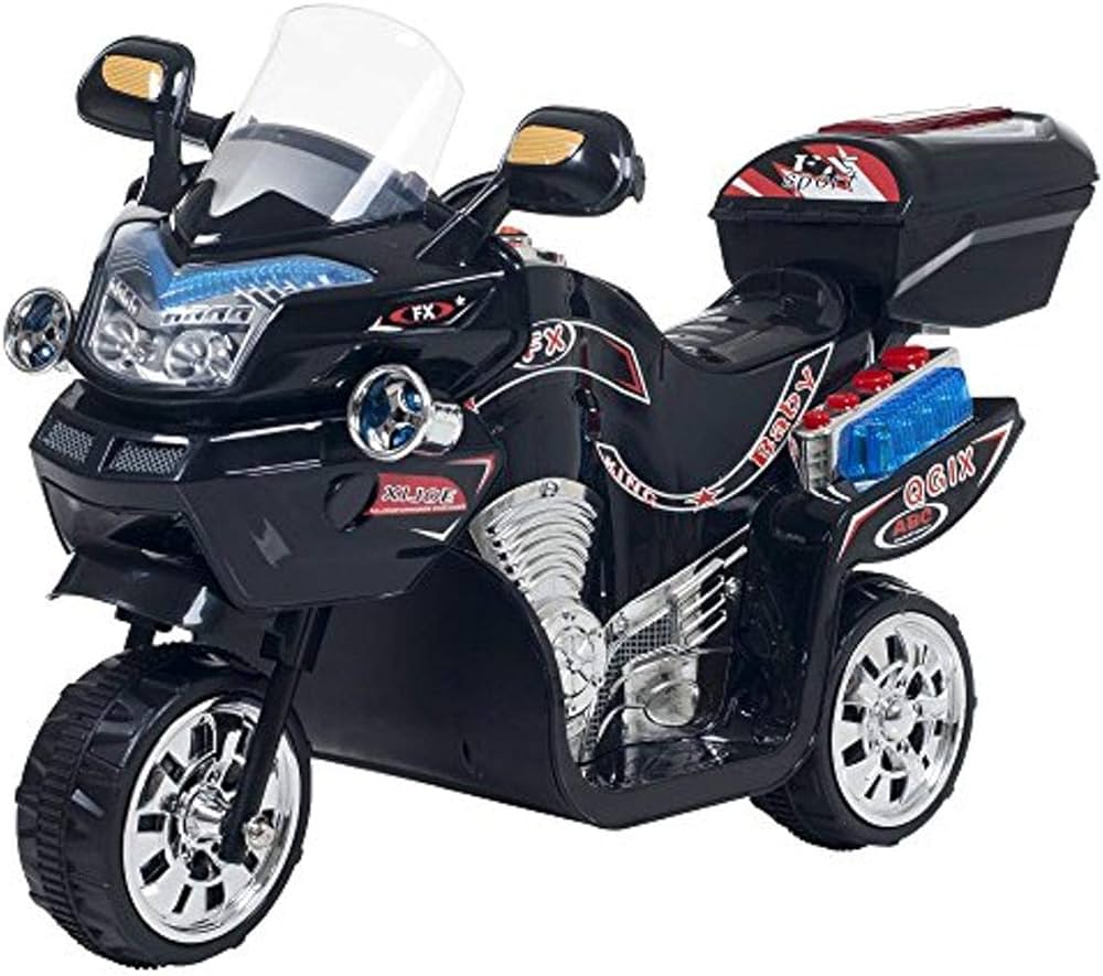 Lil' Rider Ride on Toy, 3 Wheel Motorcycle Trike for Kids by Rockin' Rollers – Battery Powered Ride on Toys for Boys and Girls, 3 - 6 Year Old - Black FX, Large