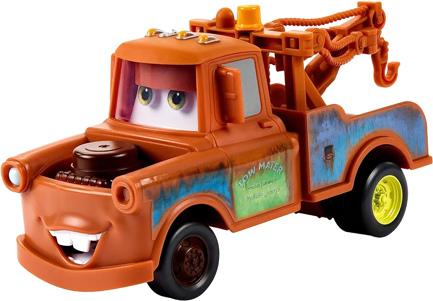 Mattel Disney and Pixar Cars Moving Moments Toy Truck with Moving Eyes & Mouth, Mater Character Car, Approx. 7 inches Long