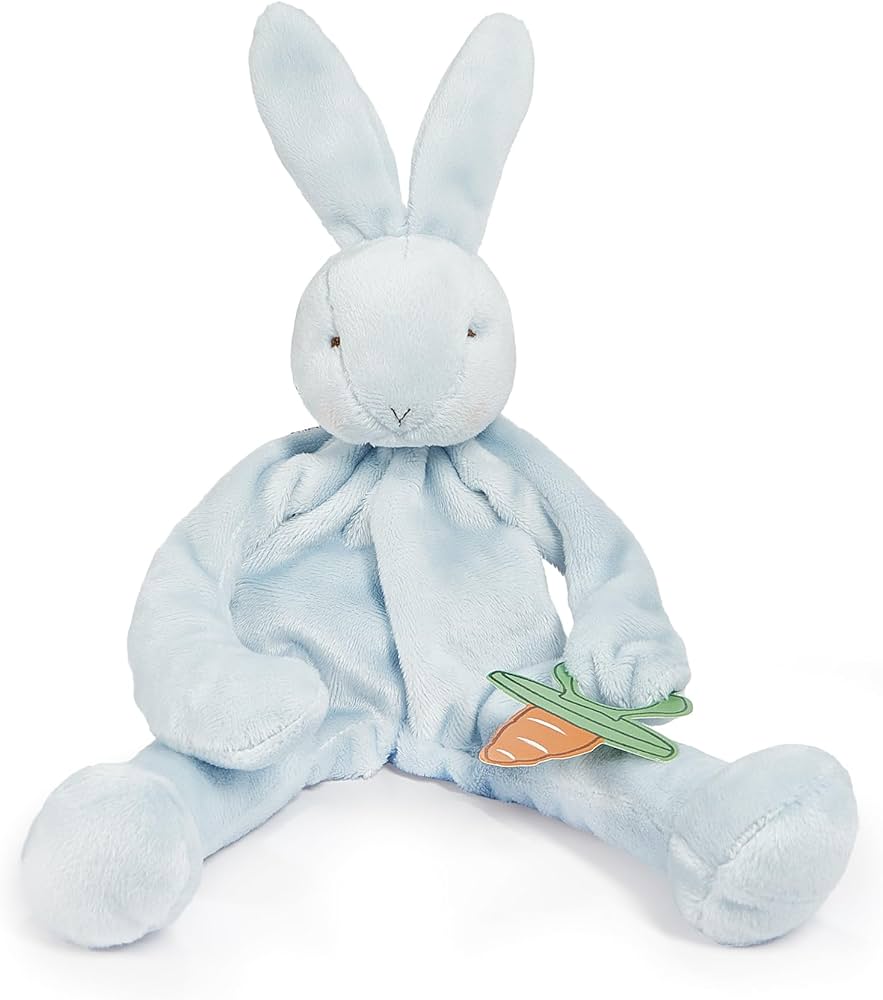 Bunnies By The Bay "Bud" Bunny Silly Buddy - Animal Pacifier Holder Plush Toy with Velcro Loop Attachment - 10" (25cm) Size