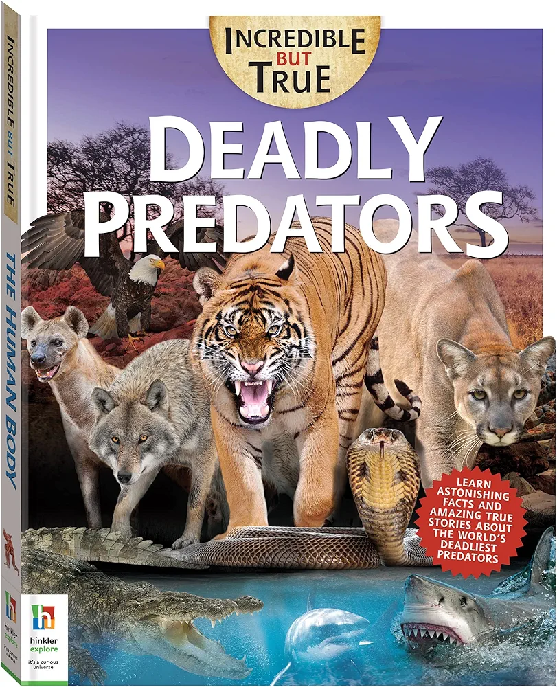 Deadly Predators - Kids Hardcover Book, Learn About These Fearsome Animals, STEM for Kids Aged 7-12, Color Illustrated Non-Fiction Books, Learning & Education