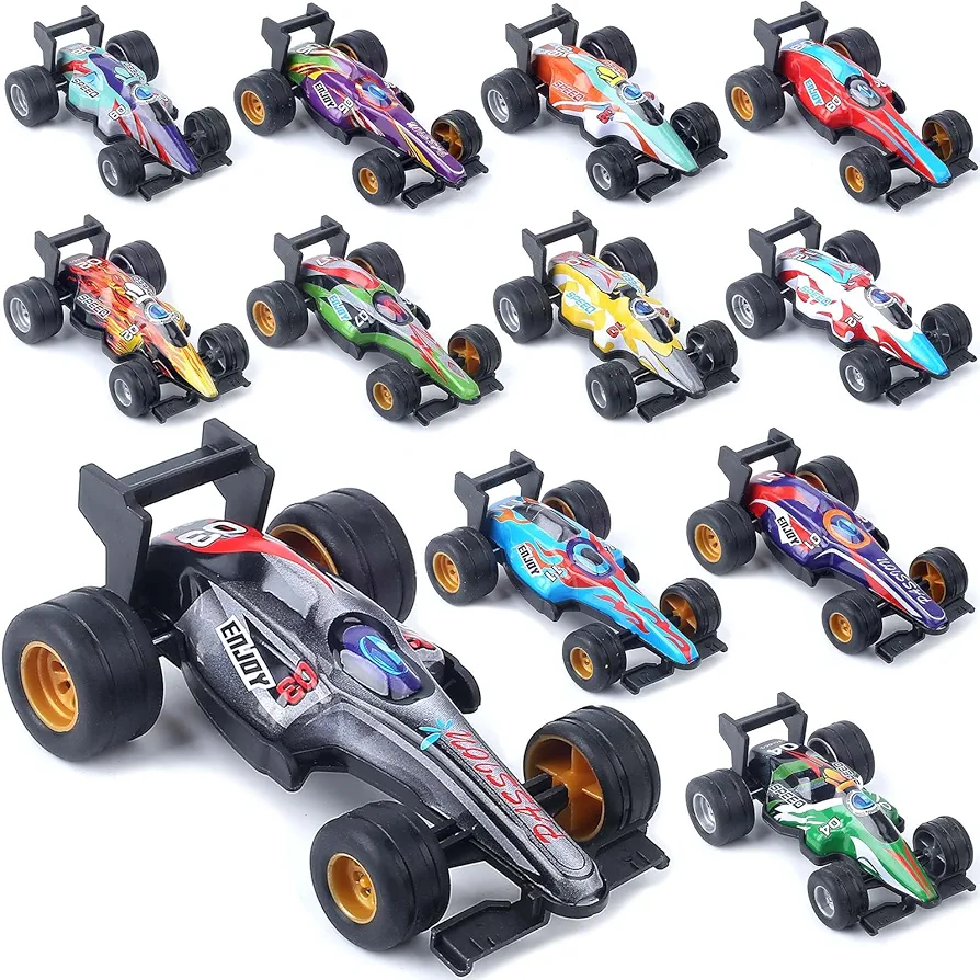 F1 Formula Pull Back Cars Toy Model Set 12Pack 1:43 Matchbox Small Race Cars Wind up Car for Toddlers Kids Ages 2 3 4 5 6 7 8 Boys and Girls Birthday Party favors