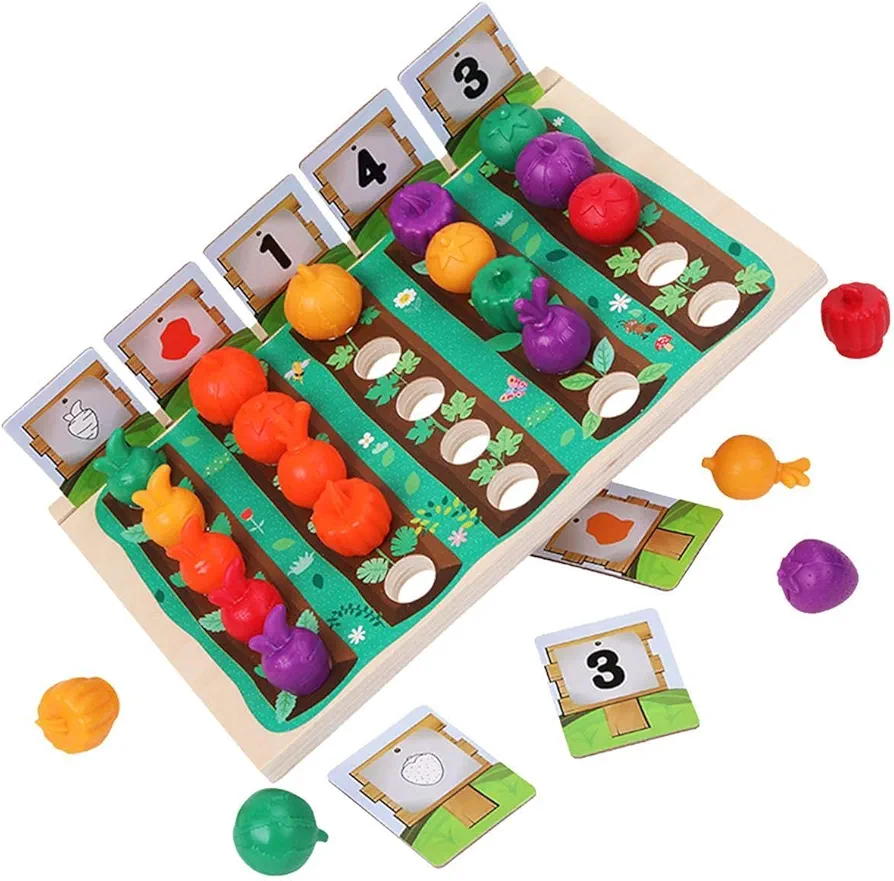 Fruits Vegetables Learning Toys Early Education Color Shape Sorter Matching for