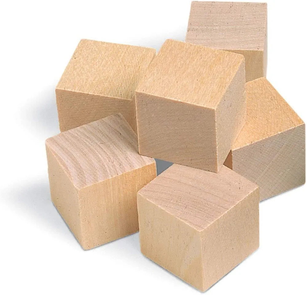 hand2mind Unpainted Wood Blocks, Counting Cubes for Math, 2 cm Blocks for Crafts, Math Manipulatives, Classroom Supplies for Teachers (Pack of 100)