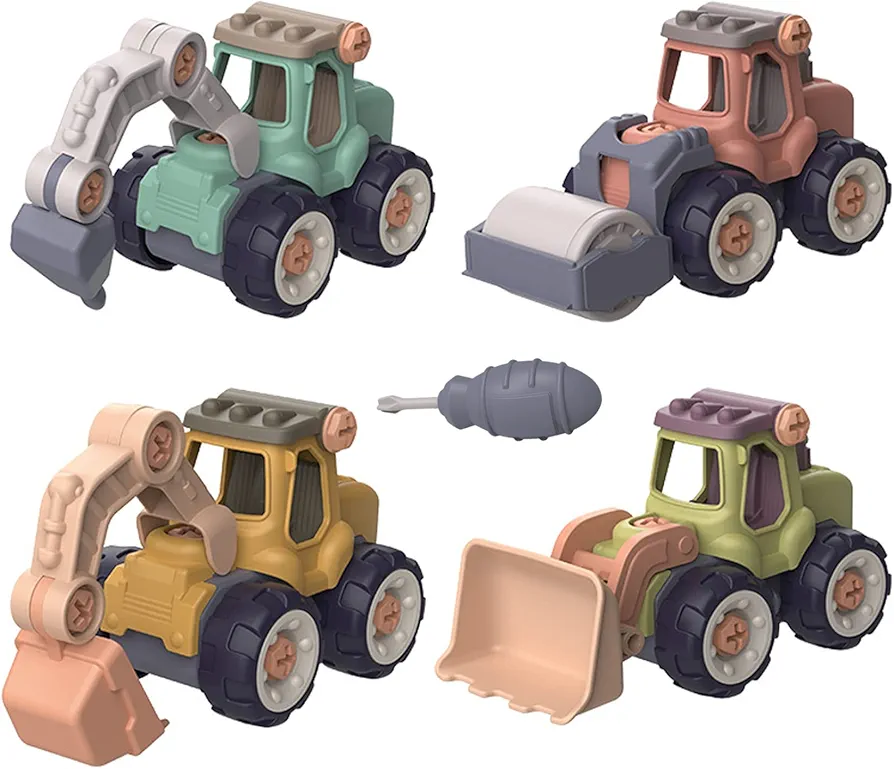 Take Apart Toy Truck Take Apart Toy Truck Kid DIY Construction Sand Toy 4 Types Sand Pit Vehicle Toy Educational Building Toy for Kid Gift 1Set 4PCS