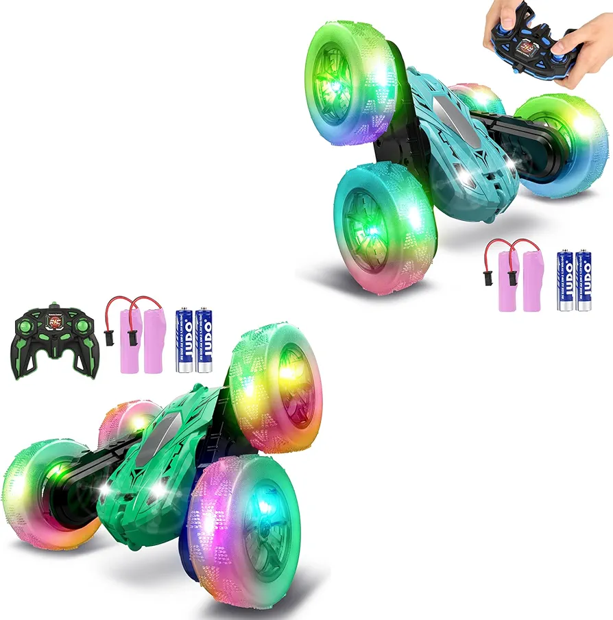 Remote Control Car RC Cars, 360° Rotating RC Stunt Car with Wheel Lights Headlights 2.4Ghz Double-Sided Stunt Car Toys for Kids Boys Girls Aged 6-12 Christmas Birthday Gift