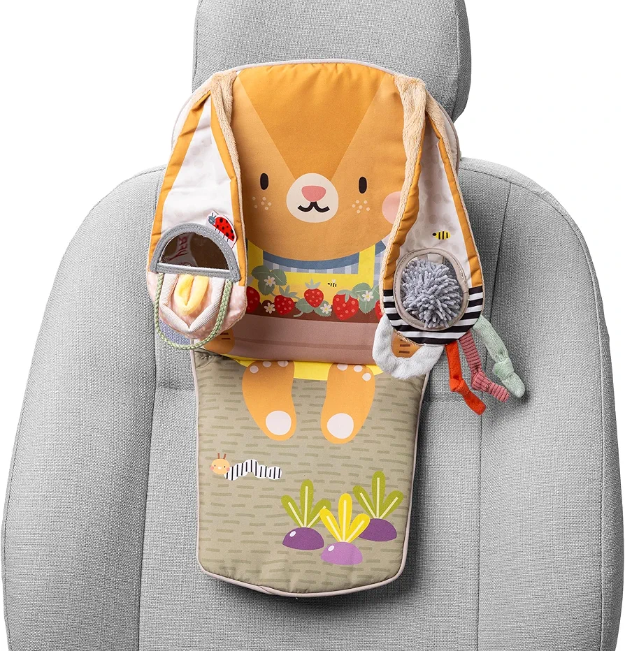 Taf Toys Play & Kick Infant Car Seat Toy for Babies, Newborn Rear-Facing Activity Center with Music, Light, Mirror & Rattling Toys, Promotes Motor Skills Development, 0-18 Months Travel Baby Toy