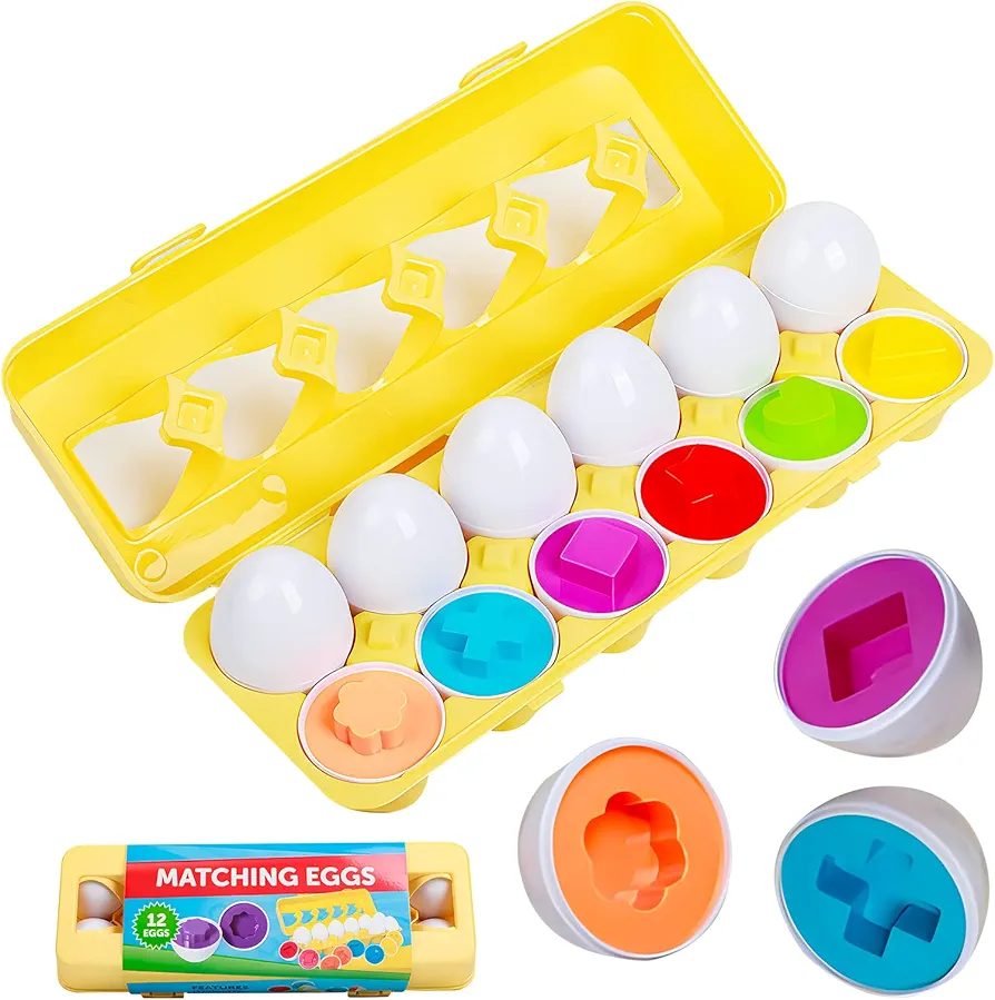 Easter prefilled Basket Stuffers for Toddler,Montessori Color and Shape Recognition Sorting Matching Puzzle Game for Egg Filled Toy Gift for Boys Girls Children Education Lakeshore Learning