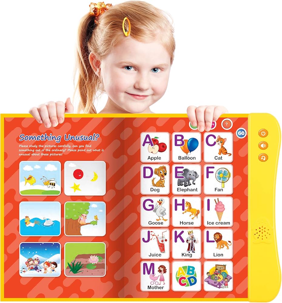 ABC Learning For Toddlers Sound Book, Ideal for Learning & Education Toys, Speech Therapy Toys, Preschool Learning Toys, 8 Page Toddler Activity Book Learning Alphabets, Animal, Speak and Spell & More