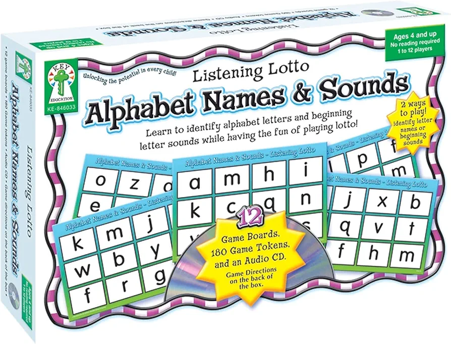 Alphabet Names & Sounds: Learn to identify alphabet letters and beginning letter sounds while having the fun of playing lotto!