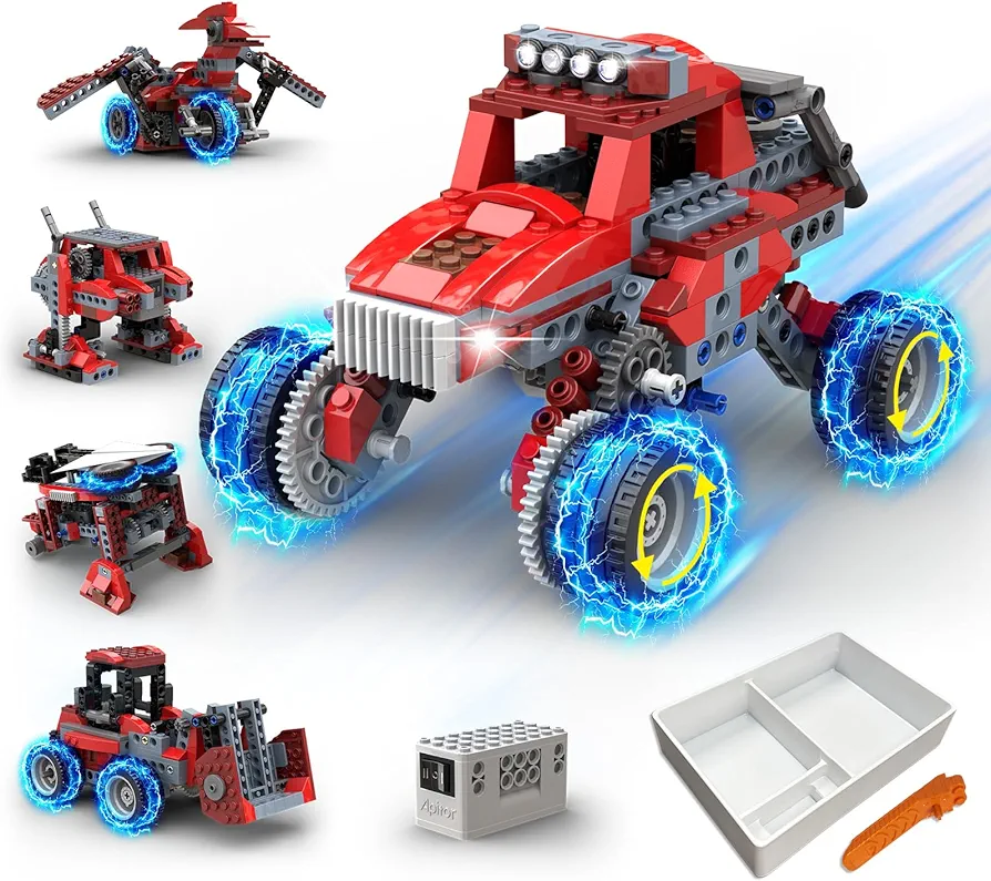 STEM Toys for Boys Age 6-12, 8-in-1 Electric Motor Monster Truck Car Building Kit, Educational Craft Building Toys, Christmas Birthday Gifts for Boys Girls 6 7 8 9 10 11 12 Year Old (240PCS)