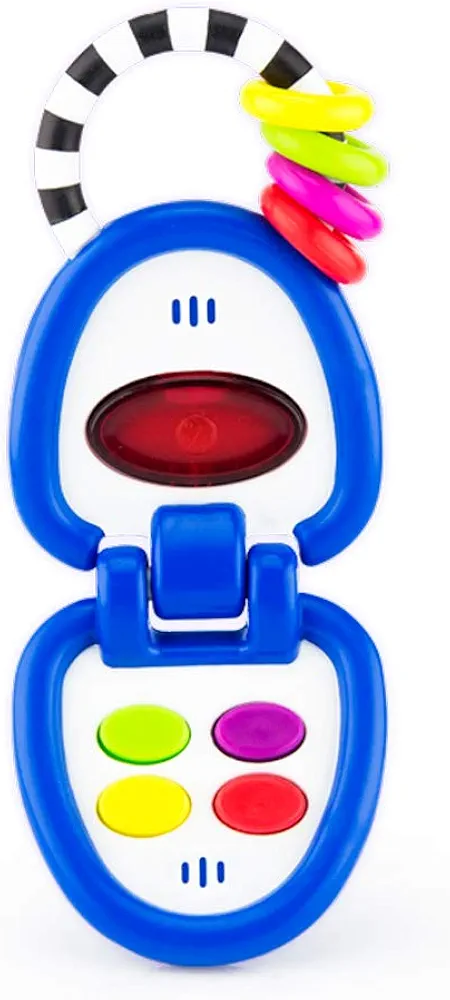 Sassy Phone of My Own Activity Toy | Electronic Developmental Toy Promotes Pretend Play | Lights and Sounds | for Ages 6 Months and Up, Blue, 1.2 x 5.9 x 8 Inch