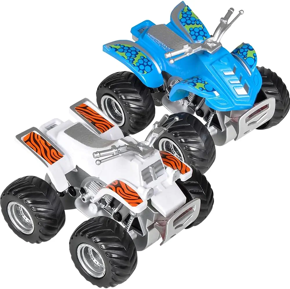 ArtCreativity Land & Sea Friction ATV Set, Set of 2, Push n Go Toy Cars with Fun Designs, Cool Birthday Party Favors for Kids, Pretend Play Gifts for Boys and Girls