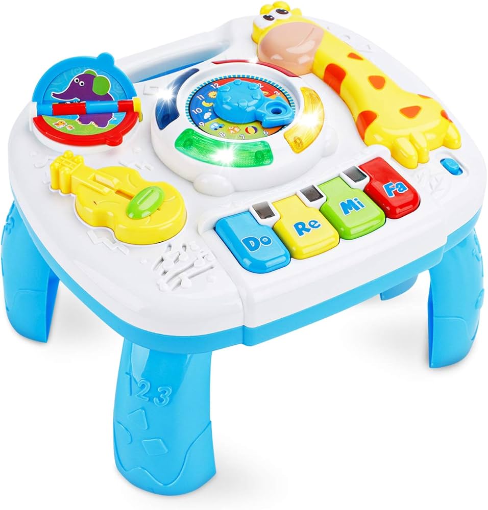 Baby Toys 6 to 12-18 Months Musical Educational Learning Activity Table Center Toys for Toddlers Infants Kids 1 2 3 Year Olds Boys Girls Gifts Size 9.7 x 8.7 x 7.1 Inches