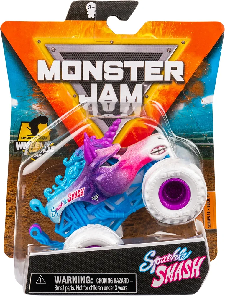 Monster Jam, Official Sparkle Smash Monster Truck, Die-Cast Vehicle, Crazy Creatures Series, 1:64 Scale