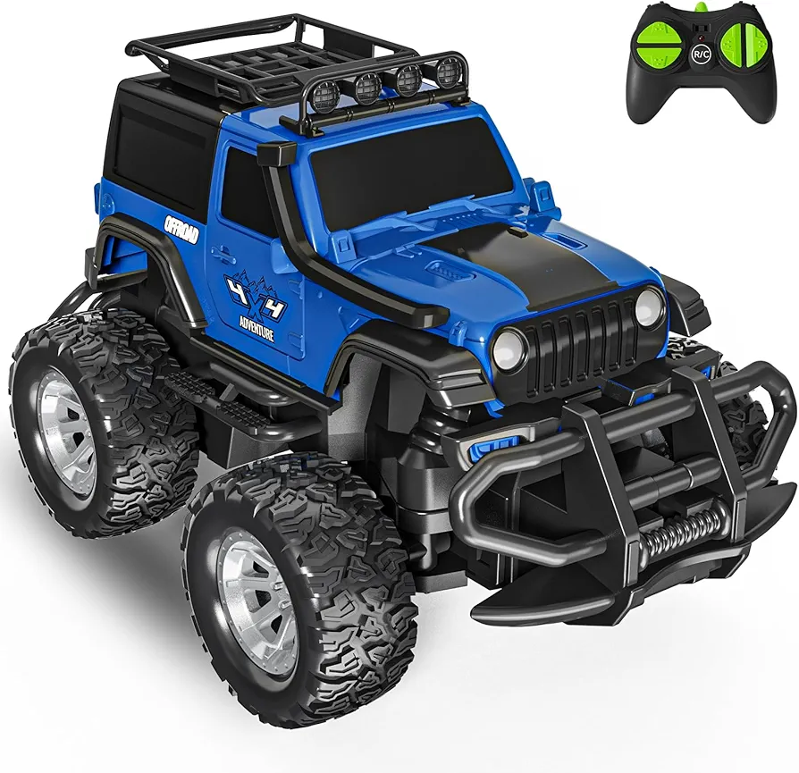 Tecnock Remote Control Cars for Toddlers, 2.4Ghz Off-Road Mini RC Car Trucks for Kids, Durable Car Toy for 3 4 5 6 7 8 Years Old Boys,Gift for Boys Girls,Blue