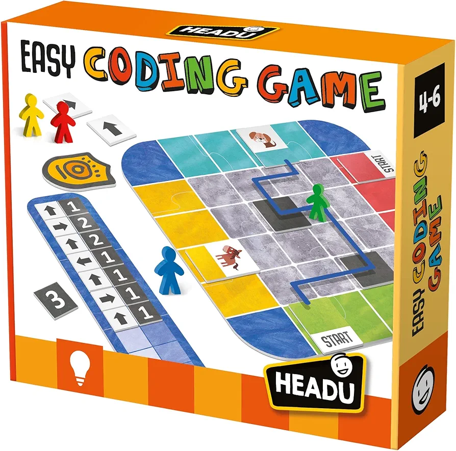 Headu Easy Coding Game, Educational Toys for Boys and Girls Ages 4-6 Years Old, Preschool Learning Toys, Teacher Homeschool Supplies, Birthday