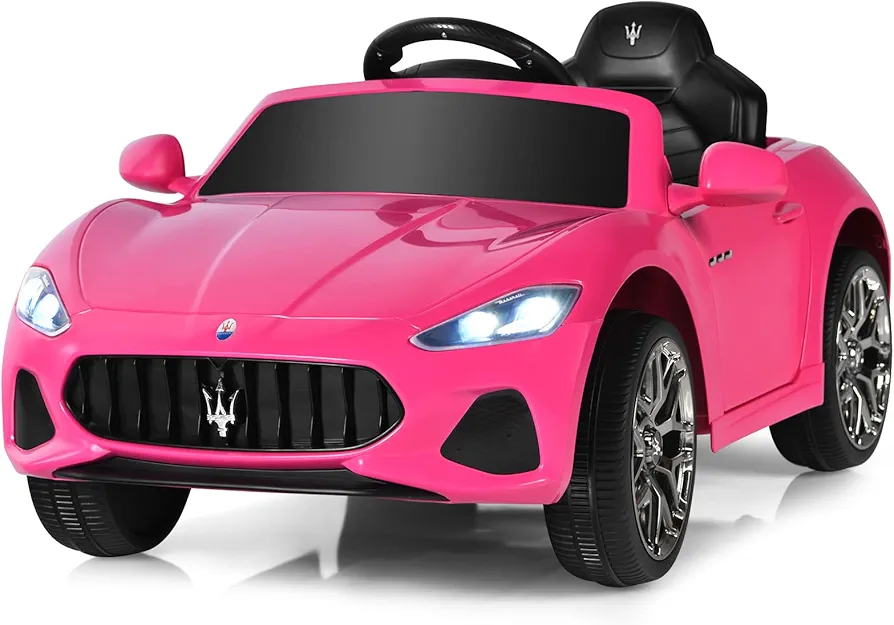 Costzon Ride on Car, Licensed Maserati Gbili 12V Battery Powered Electric Car with Parent Remote Control & Manual Modes, Horn, Lights, MP3, Ride on Toy Pink Maserati Car for Girls Kids Toddlers Gift