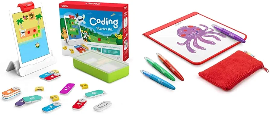 Osmo - Coding Starter Kit Plus Monster for iPad - 3 Educational Learning Games - Ages 5-10+ - Learn to Code, Coding Basics & Coding Puzzles - STEM Toy iPad Base Included