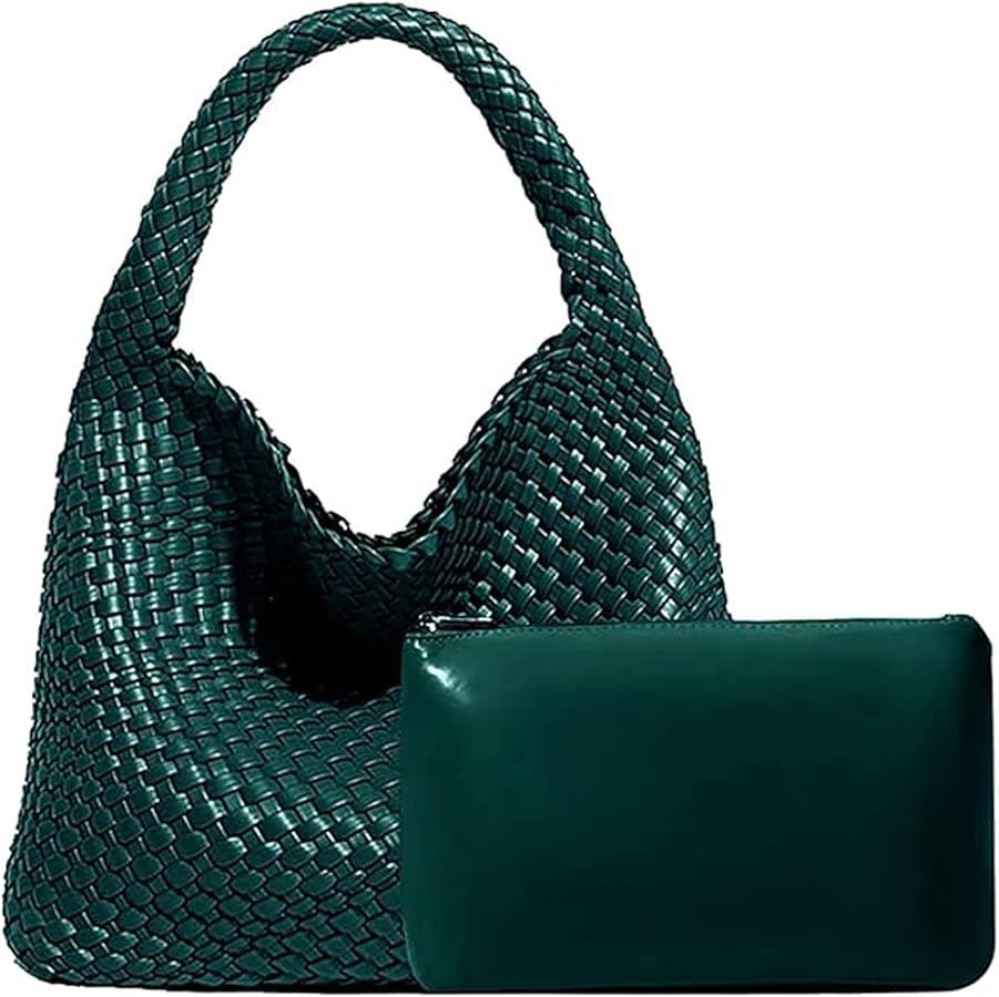 Woven Tote Handbag for Women Vegan Leather Hand Tote Knitted Bag