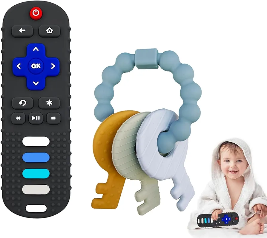 Baby Keys Teether&Baby Remote Toys for Babies 0-18 Months,BPA Free