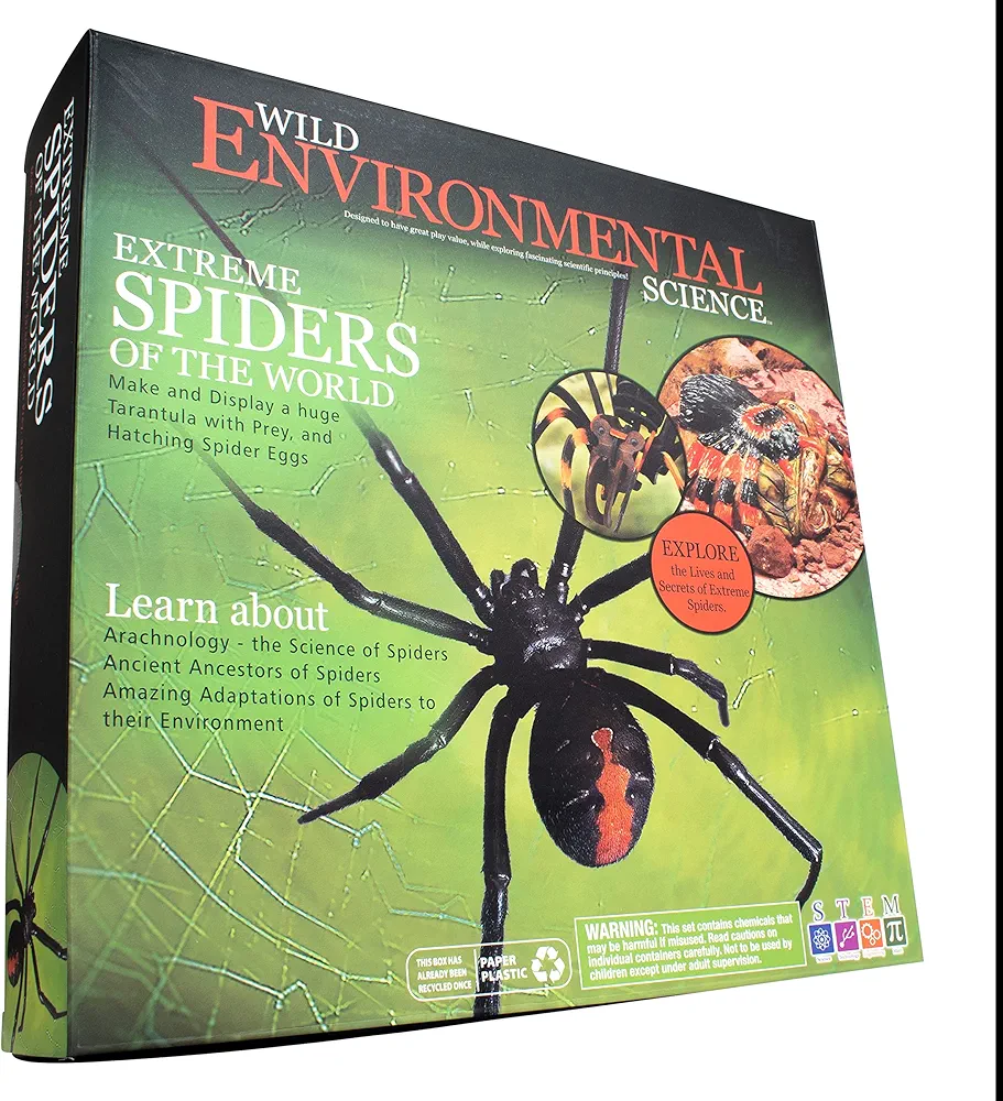 WILD ENVIRONMENTAL SCIENCE Extreme Spiders of the World - For Ages 6+ - Create and Customize Models and Dioramas - Study the Most Extreme Animals