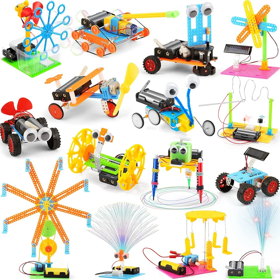 15 Set STEM Projects for Kids, Craft Kits for Boys Crafts, Electronic Building Kit Science Experiment for Girls Ages 6-12 Year Old