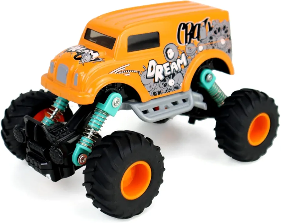 CORPER TOYS Diecast Alloy Monster Truck for Boys Girls Pull Back Off Road Monster Car with Giant Wheels for All Terrain Vehicles Toys for Kids Gift for Birthday Christmas