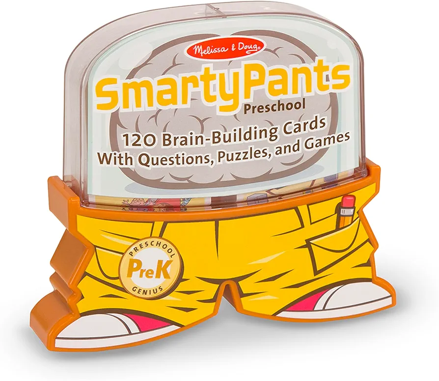 Melissa & Doug Smarty Pants Preschool Card Set Educational Activity With 120 Brain-Building Questions, Puzzles, and Games