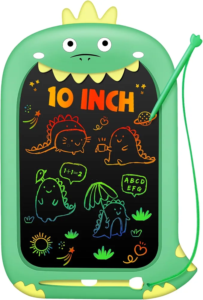 Toddler Toys Age 1-2,10IN Drawing Tablet Doodle Board LCD Writing Tablet for Kids,Learning Toys for 1 2 3 4 5 6 7 8 Year Old Boys Girls Christmas Birthday Gifts,Travel Games Dinosaur Toys for Boys 4-6