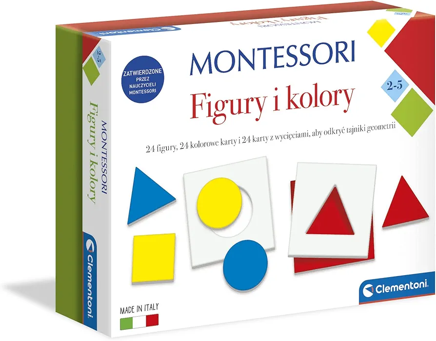 Clementoni 50692 Montessori Figures Education Game for Children from 2 Years Poland Version, Multi-Coloured