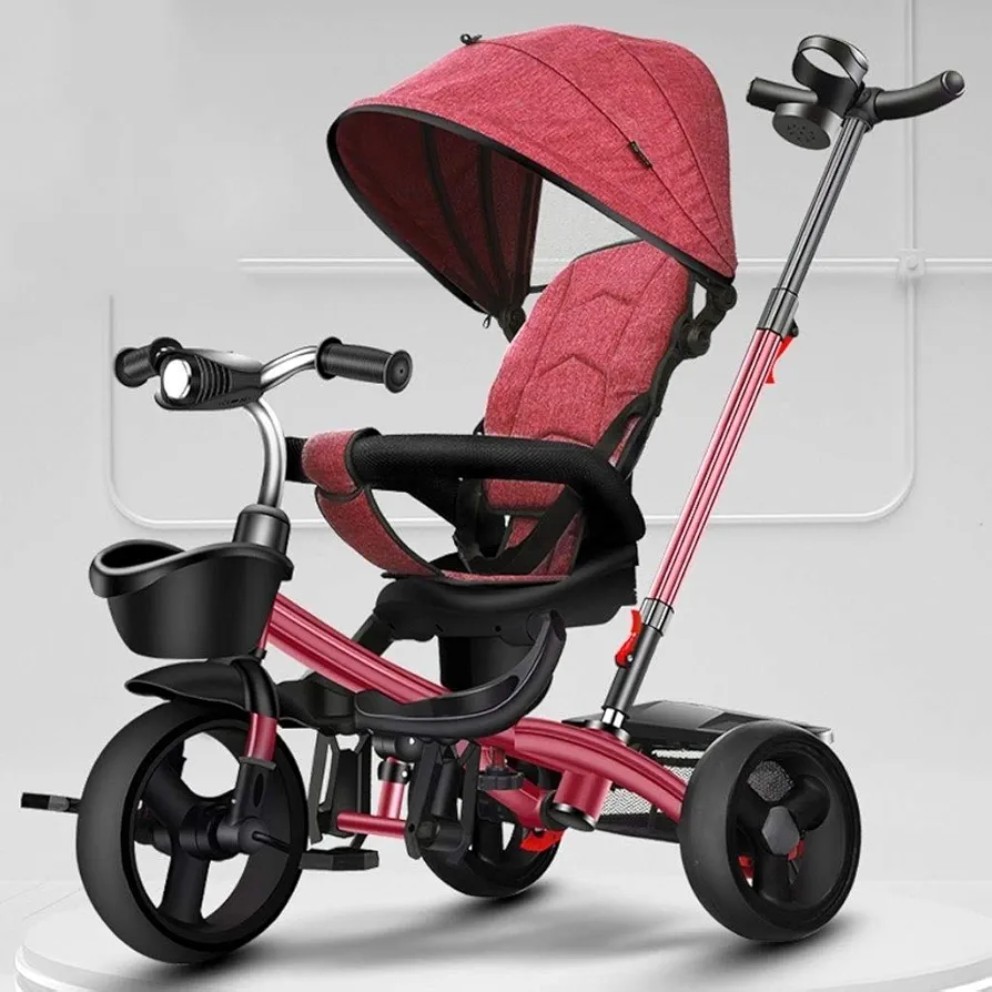 Children's Tricycle Stroller Baby Child Bicycle 1-3-5-6 Years Old Infant Car Light Bicycle (Color : B)